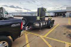 Here are photos of us picking up a new Hamilton bank safe from a dock and then transporting it to a bank where we delivered and installed it in Dallas, TX