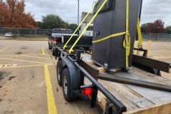 Here are photos of us picking up a new Hamilton bank safe from a dock and then transporting it to a bank where we delivered and installed it in Dallas, TX