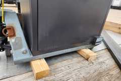 Here are photos of us picking up a new Hamilton bank safe from a dock and then transporting it to a bank where we delivered and installed it in Dallas, TX