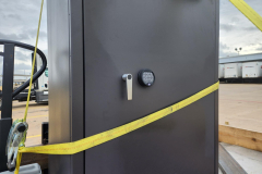 Here are photos of us picking up a new Hamilton bank safe from a dock and then transporting it to a bank where we delivered and installed it in Dallas, TX