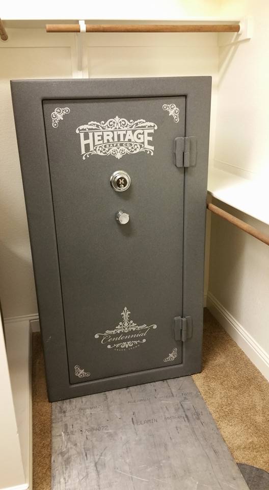 Moving a Heritage gun safe from a home in Grand Prairie, TX into a home in Colleyville, TX, and placing it inside of a closet.