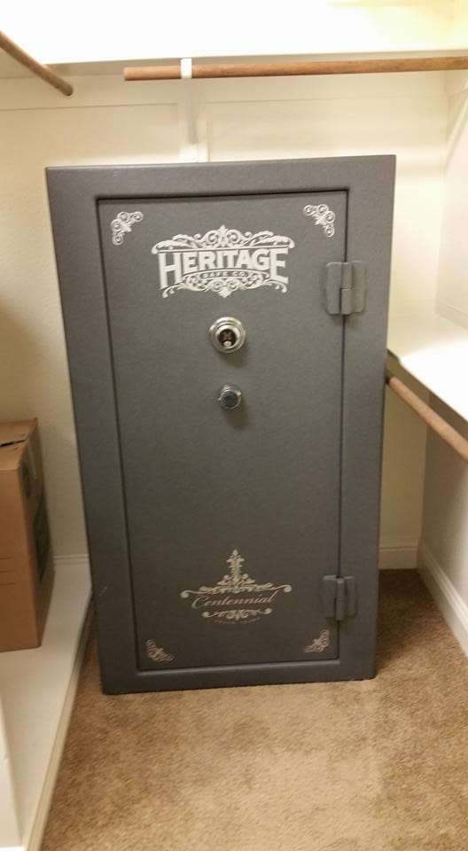 Moving a Heritage gun safe from a home in Grand Prairie, TX into a home in Colleyville, TX, and placing it inside of a closet.