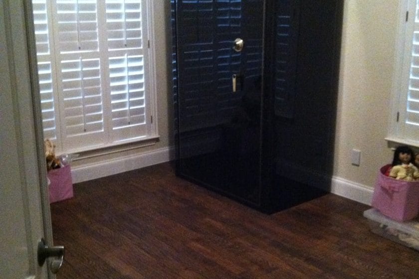 Here is a large custom gun safe that we moved into a home in Granbury across expensive new flooring and not a single scratch