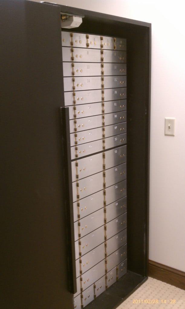 Here is a large TL-30 rated bank safe filled with safe deposit nests that we moved out of a bank branch that was closing in Fort Worth, TX.