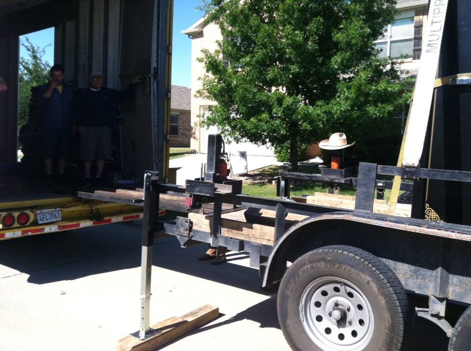 Moving a Gun Safe off a Tractor Trailer in Dallas, TX